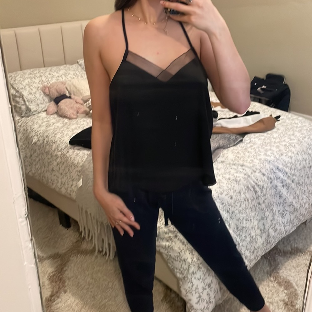 Black cropped free people top, size small.